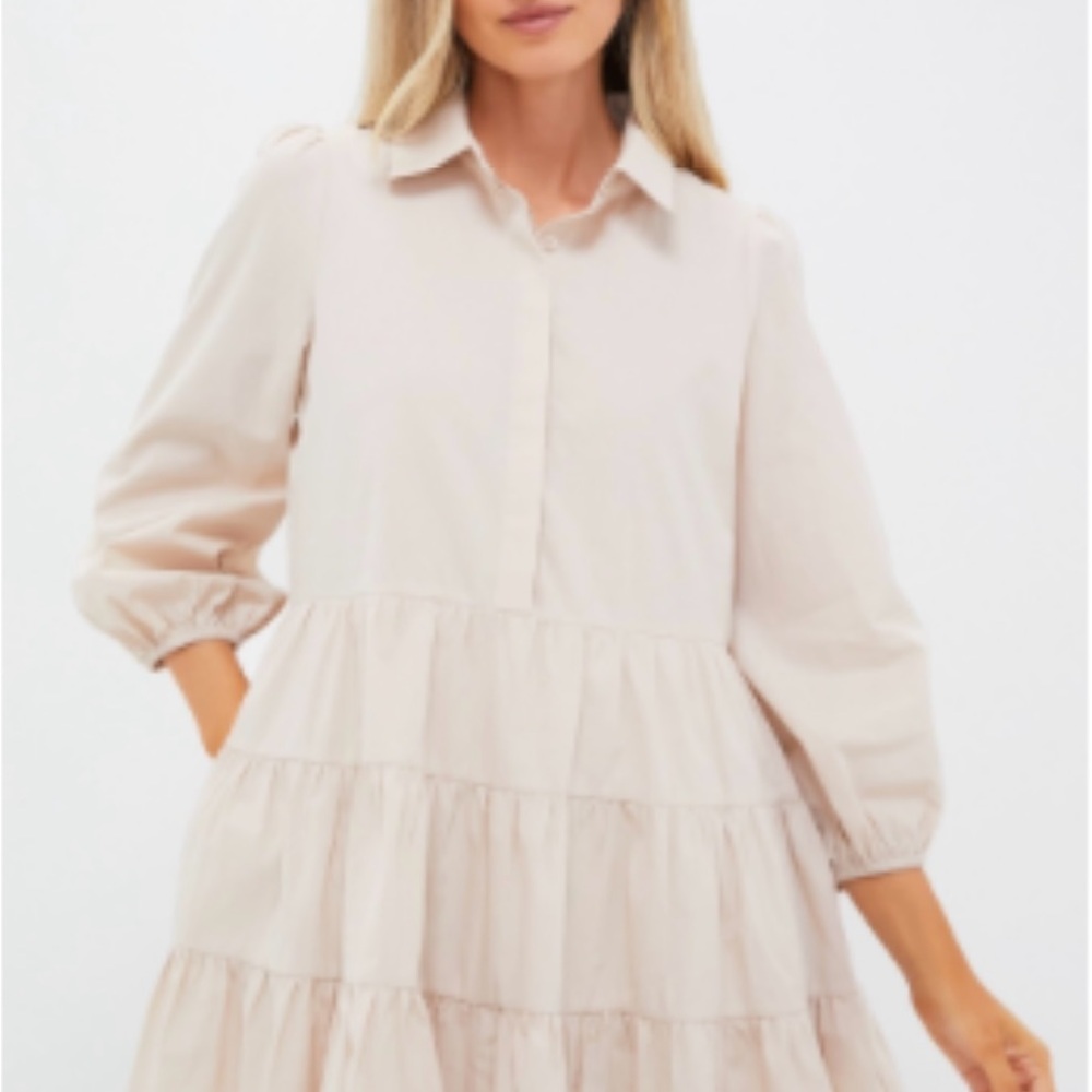 Tuckernuck Cream Tiered Mini Dress
